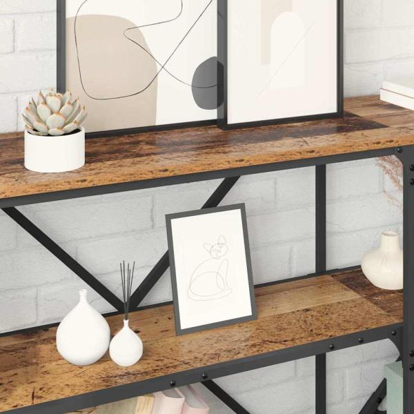 Konsolentisch mit Regal mit Speicher Altholz 180 x 30 x 75 cm