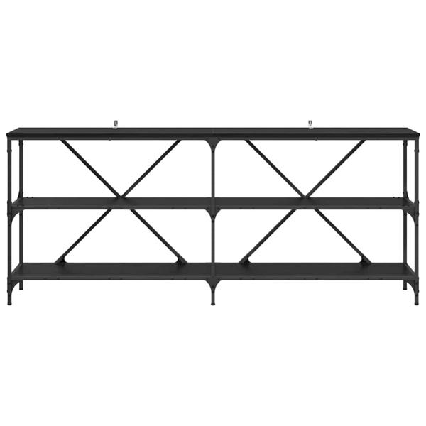 Konsolentisch mit Regal Schwarz Eichen-Optik 180 x 30 x 75 cm