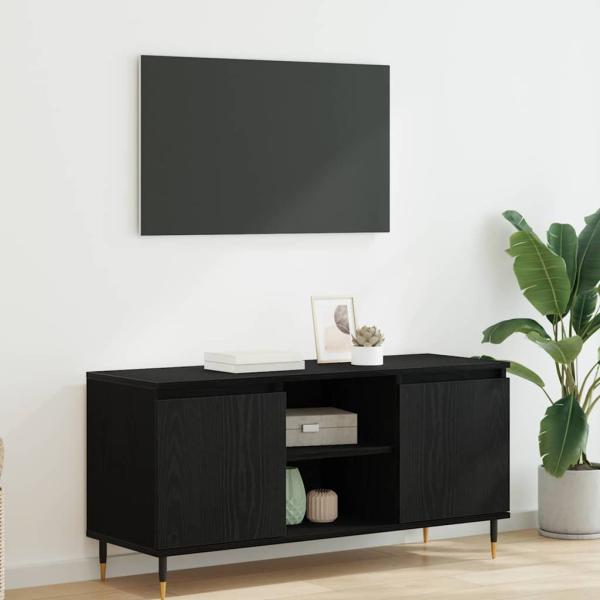 ARDEBO.de - TV-Schränk Schwarz Eichen-Optik 104 x 35 x 50 cm Holzwerkstoff