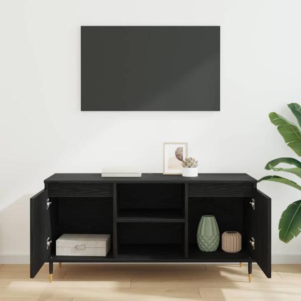 TV-Schränk Schwarz Eichen-Optik 104 x 35 x 50 cm Holzwerkstoff
