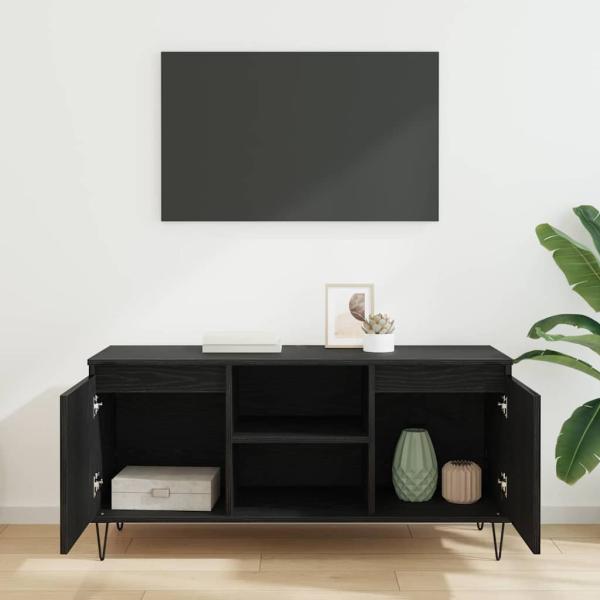 TV-Schränk Schwarz Eichen-Optik 104 x 35 x 50 cm Holzwerkstoff