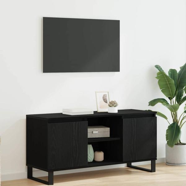 ARDEBO.de - TV-Schränk Schwarz Eichen-Optik 104 x 35 x 50 cm Holzwerkstoff