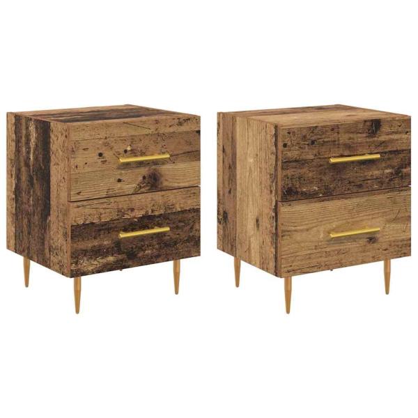 Nachttisch 2 pcs Altholz 40 x 35 x 47,5 cm Holzwerkstoff