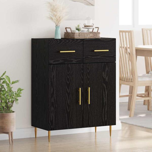 ARDEBO.de - Sideboard Schwarz Eichen-Optik 69,5 x 34 x 90 cm Holzwerkstoff
