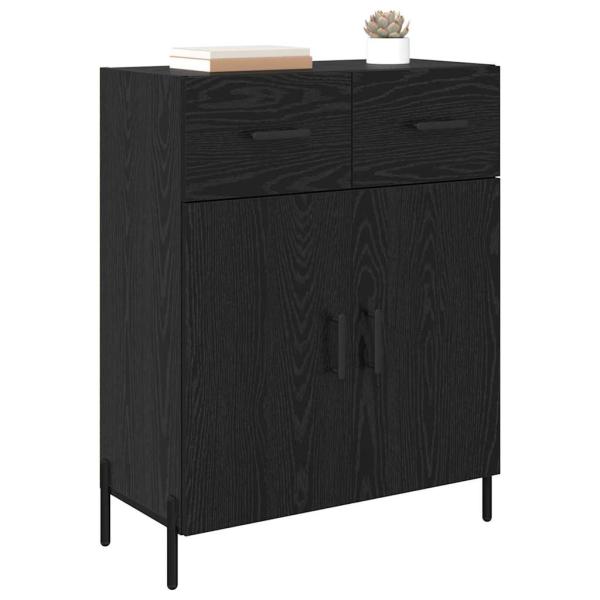 Sideboard Schwarz Eichen-Optik 69,5 x 34 x 90 cm Holzwerkstoff