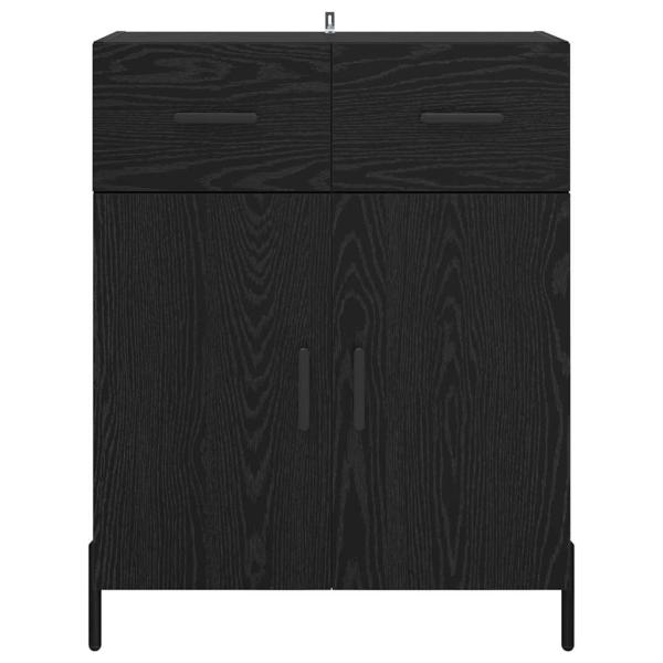 Sideboard Schwarz Eichen-Optik 69,5 x 34 x 90 cm Holzwerkstoff
