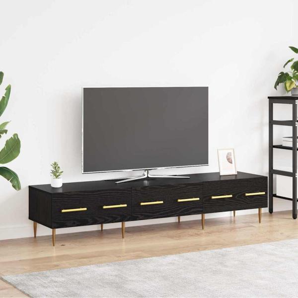 ARDEBO.de - TV-Schränk Schwarz Eichen-Optik 150 x 36 x 30 cm Holzwerkstoff