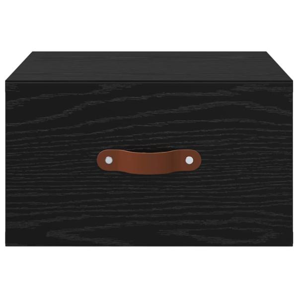 Wandmontierter Nachtschrank Schwarz Eichen-Optik