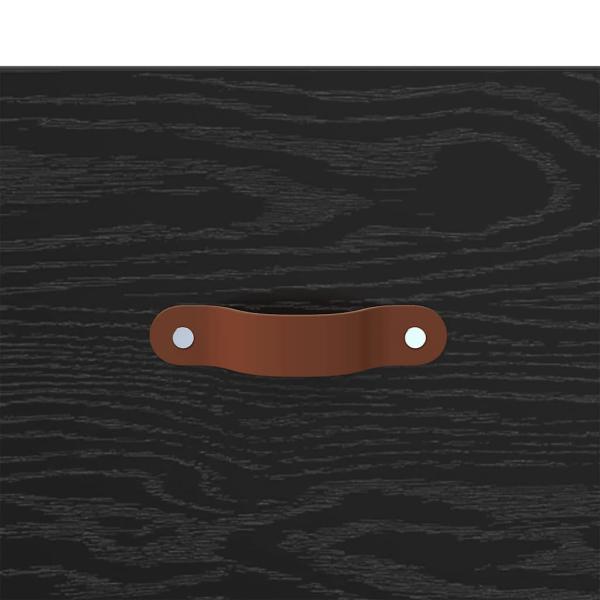 Wandmontierter Nachtschrank Schwarz Eichen-Optik