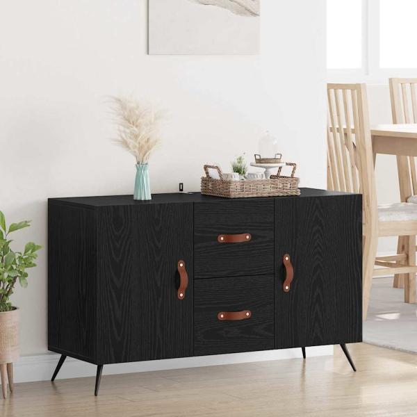 ARDEBO.de - Sideboard Schwarz Eichen-Optik 100 x 36 x 60 cm Holzwerkstoff