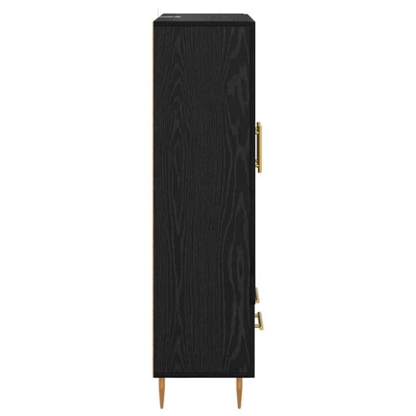 Hochboard Schwarz Eichen-Optik 69,5 x 31 x 115 cm Holzwerkstoff