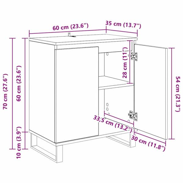 Sideboard Altholz 60 x 35 x 70 cm Holzwerkstoff