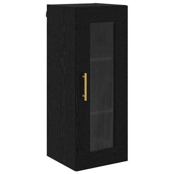 Wandschrank Schwarz Eichen-Optik 34,5 x 34 x 90 cm