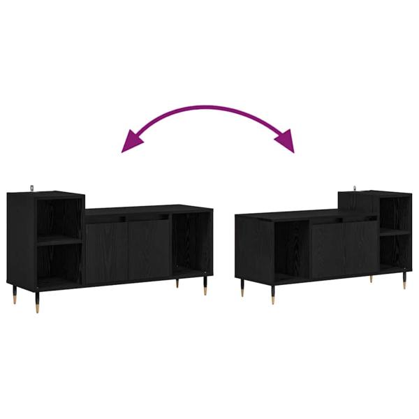 ARDEBO.de - TV-Schränk Schwarz Eichen-Optik 100 x 35 x 55 cm Holzwerkstoff