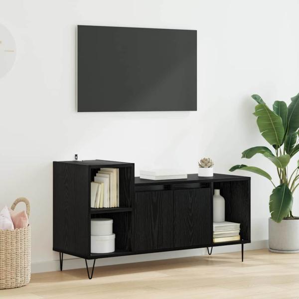 ARDEBO.de - TV-Schränk Schwarz Eichen-Optik 100 x 35 x 55 cm Holzwerkstoff