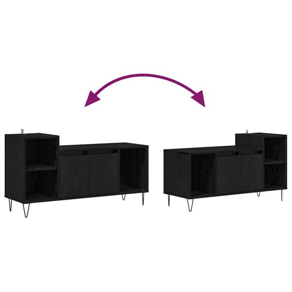 TV-Schränk Schwarz Eichen-Optik 100 x 35 x 55 cm Holzwerkstoff