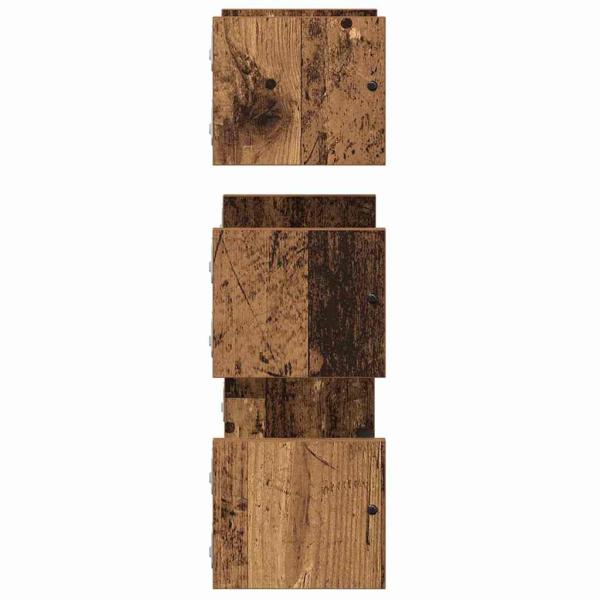Wandregal-Set mit Regal 3 pcs Altholz 40x16x14cm Holzwerkstoff