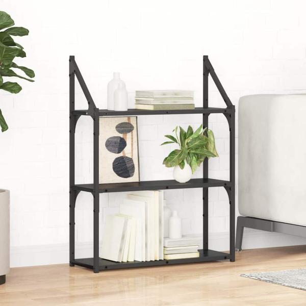 ARDEBO.de - Wandregal Schwarz Eichen-Optik 60 x 21 x 78,5 cm Holzwerkstoff