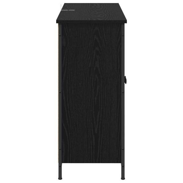 Sideboard Schwarz Eichen-Optik 100 x 33 x 75 cm Holzwerkstoff