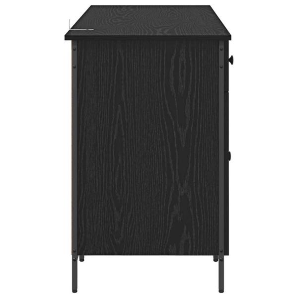 Computertisch Schwarz Eichen-Optik 131 x 48 x 75 cm