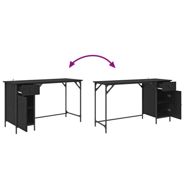 Computertisch Schwarz Eichen-Optik 131 x 48 x 75 cm