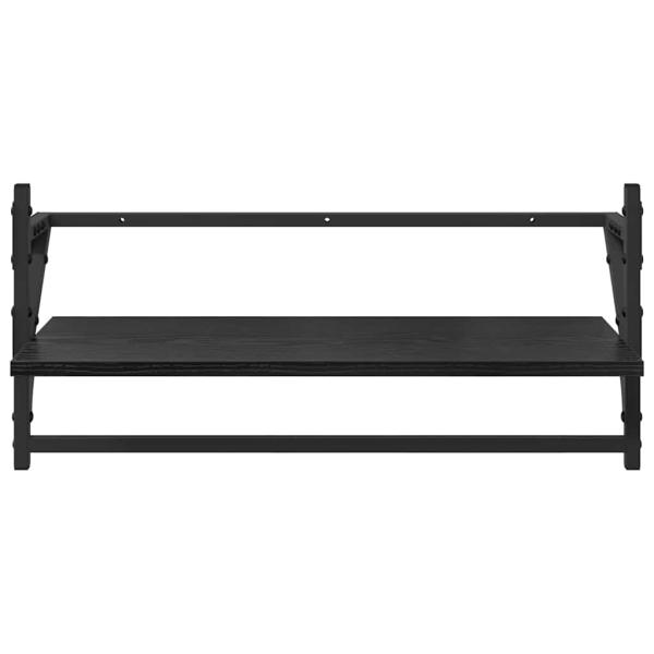 Wandregal-Set 6 pcs Schwarz Eichen-Optik 100 x 25 x 30 cm