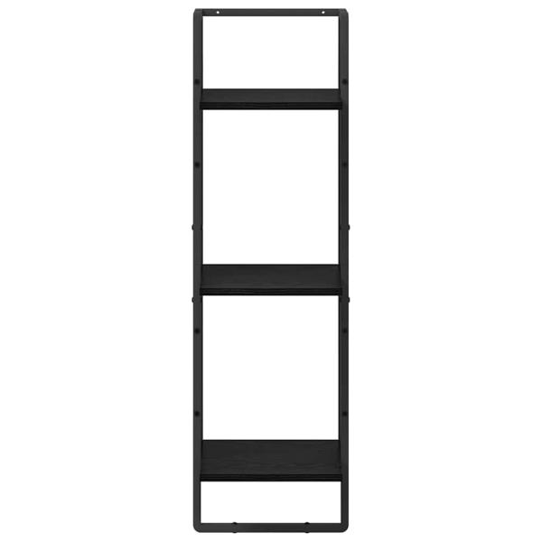 Wandregal Schwarz Eichen-Optik 30 x 25 x 100 cm Holzwerkstoff