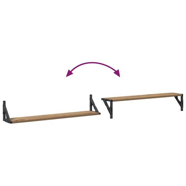 Wandregale 2 pcs Artisan-Eiche 80 x 15 x 15,5 cm Holzwerkstoff