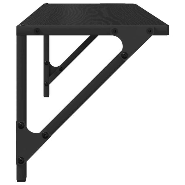 Wandregale 2 pcs Schwarz Eichen-Optik 60 x 25 x 25,5 cm