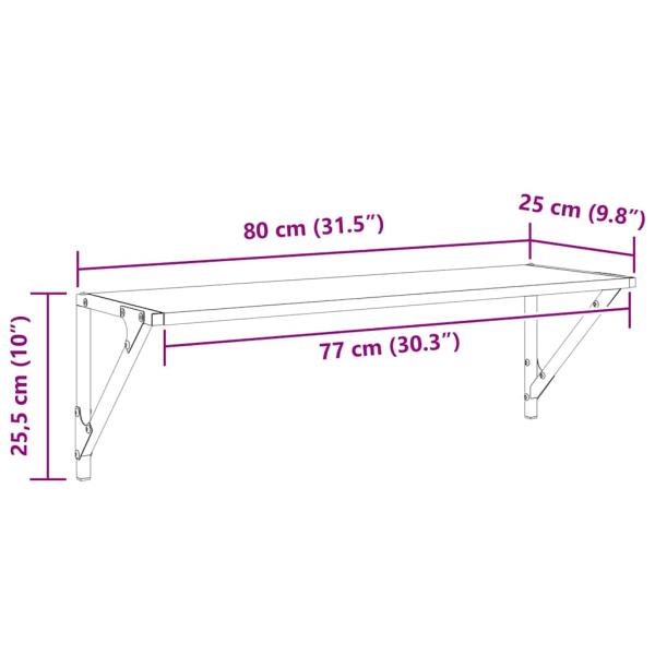 Wandregale 2 pcs Artisan-Eiche 80 x 25 x 25,5 cm Holzwerkstoff
