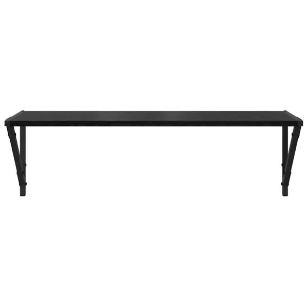 Wandregale 2 pcs Schwarz Eichen-Optik 80 x 25 x 25,5 cm