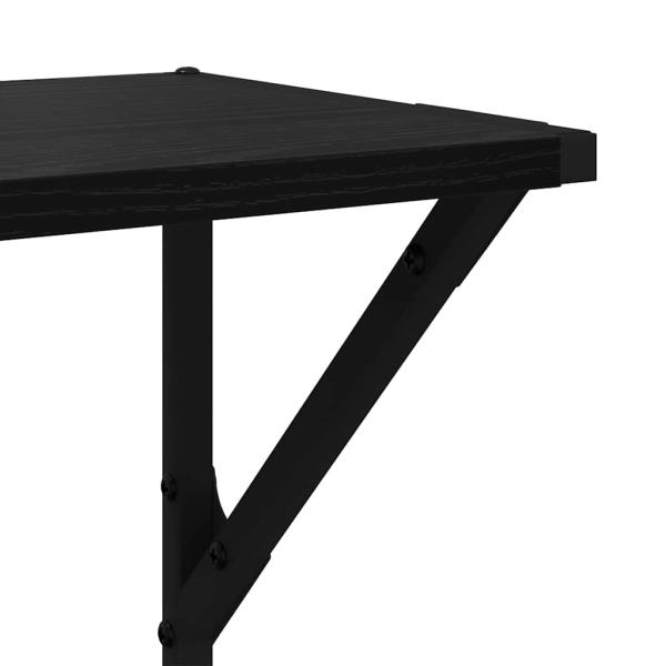 Wandregale 2 pcs Schwarz Eichen-Optik 80 x 25 x 25,5 cm