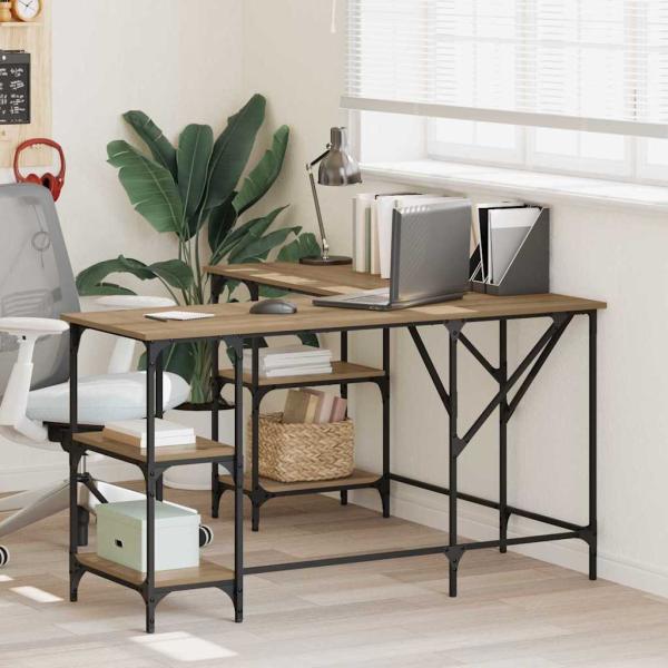 ARDEBO.de - Schreibtisch Artisan-Eiche 139 x 139 x 75 cm Holzwerkstoff