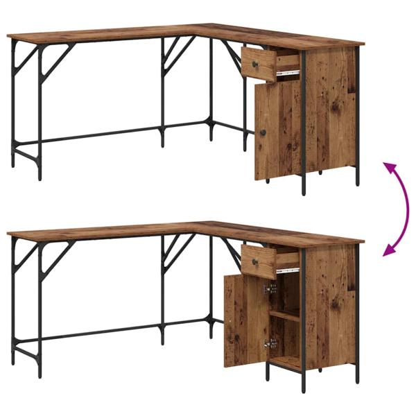 Schreibtisch Altholz 141 x 141 x 75 cm Holzwerkstoff