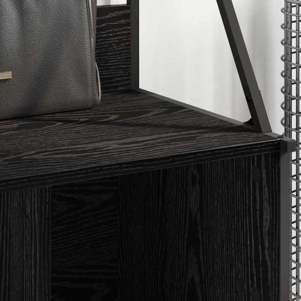 Kleiderständer mit Regal Schwarz Eichen-Optik 100 x 41 x 184 cm