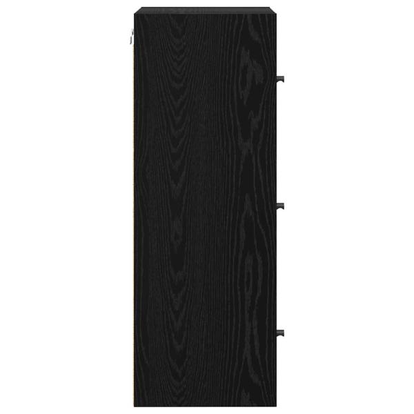 Wandschrank Schwarz Eichen-Optik 35 x 37 x 102 cm Holzwerkstoff