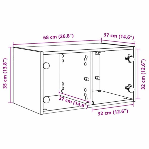 Wandschrank Schwarz Eichen-Optik 68 x 37 x 35 cm Holzwerkstoff