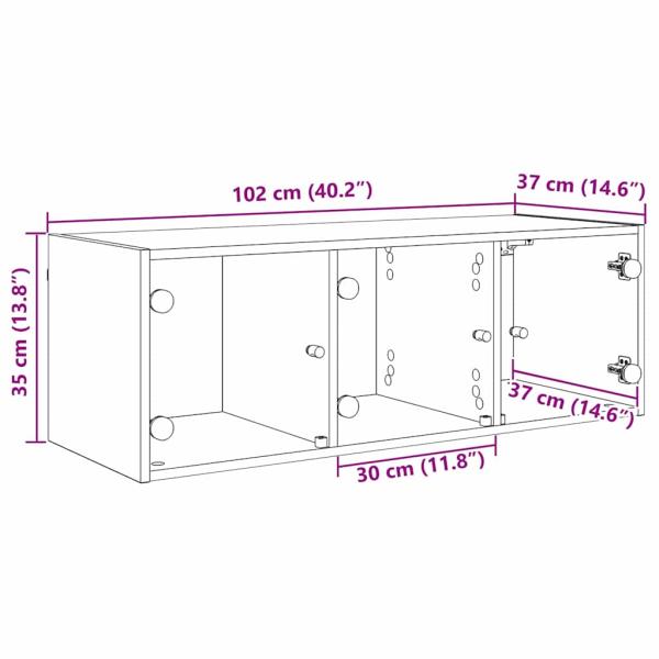 Wandschrank Wandmontiert Altholz 102 x 37 x 35 cm Holzwerkstoff