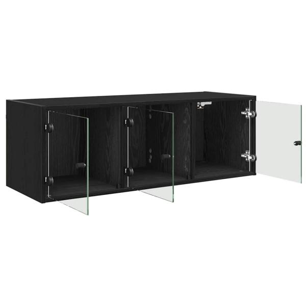 Wandschrank Schwarz Eichen-Optik 102 x 37 x 35 cm Holzwerkstoff