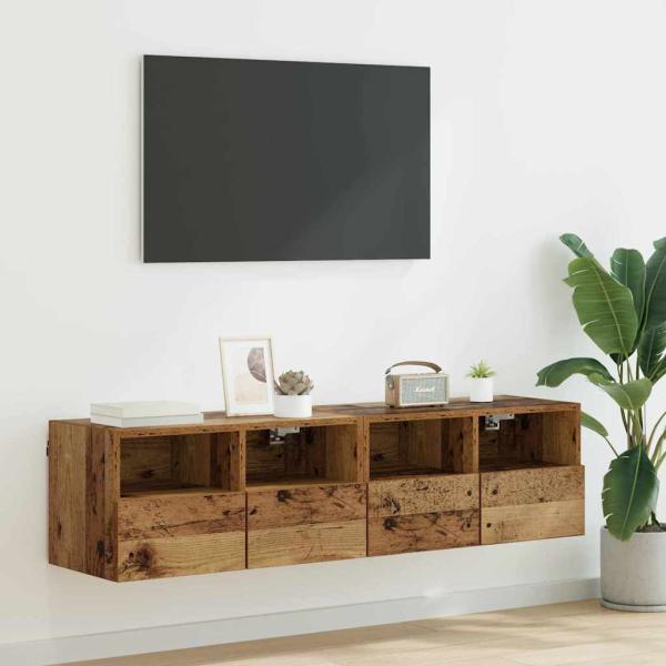 ARDEBO.de - TV-Wandregale 2 pcs Altholz 60 x 30 x 30 cm Holzwerkstoff