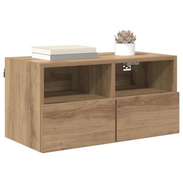 TV-Wandregal Artisan-Eiche 60 x 30 x 30 cm Holzwerkstoff