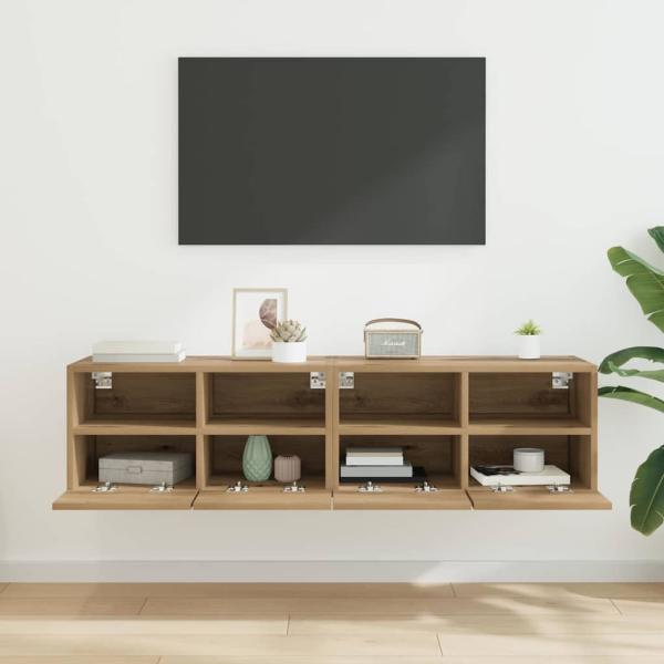 TV-Wandregale 2 pcs Artisan-Eiche 60 x 30 x 30 cm Holzwerkstoff