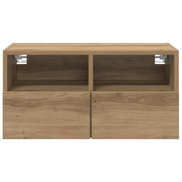 TV-Wandregale 2 pcs Artisan-Eiche 60 x 30 x 30 cm Holzwerkstoff