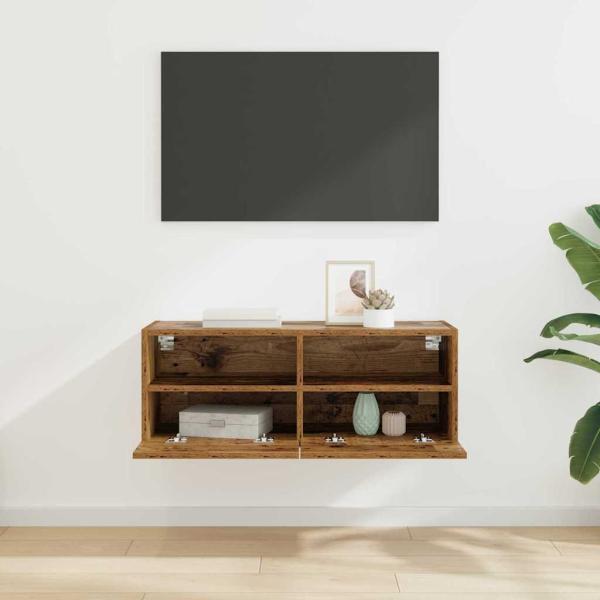 TV-Wandregal Wandmontiert Altholz 80 x 30 x 30 cm Holzwerkstoff