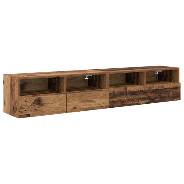 TV-Wandregale 2 pcs Altholz 80 x 30 x 30 cm Holzwerkstoff