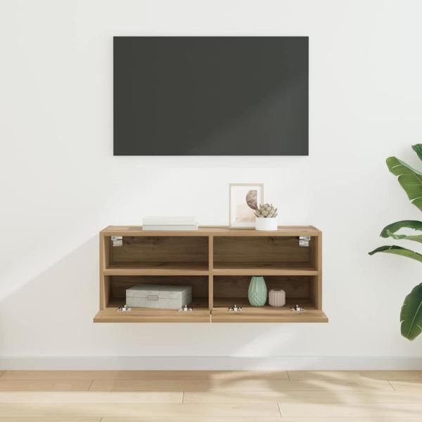 TV-Wandregal Artisan-Eiche 80 x 30 x 30 cm Holzwerkstoff