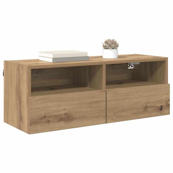 TV-Wandregale 2 pcs Artisan-Eiche 80 x 30 x 30 cm Holzwerkstoff