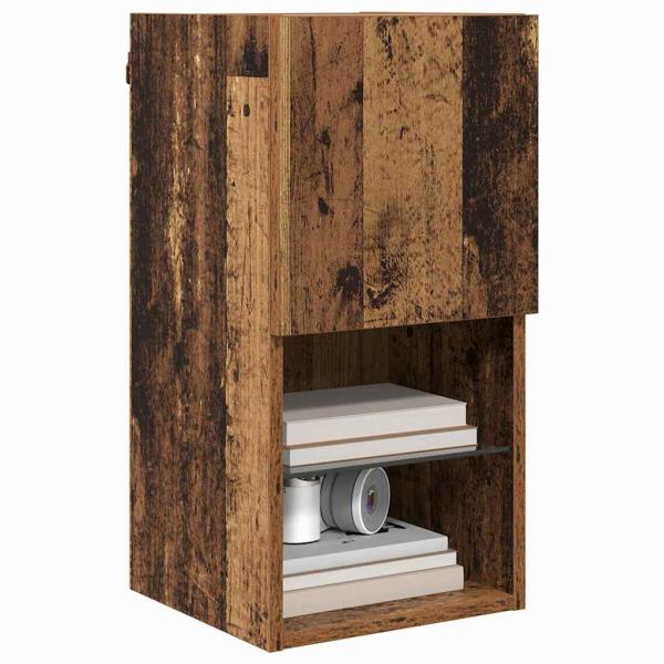 ARDEBO.de - Wandmontierter TV Schrank Altholz 30,5 x 30 x 60 cm