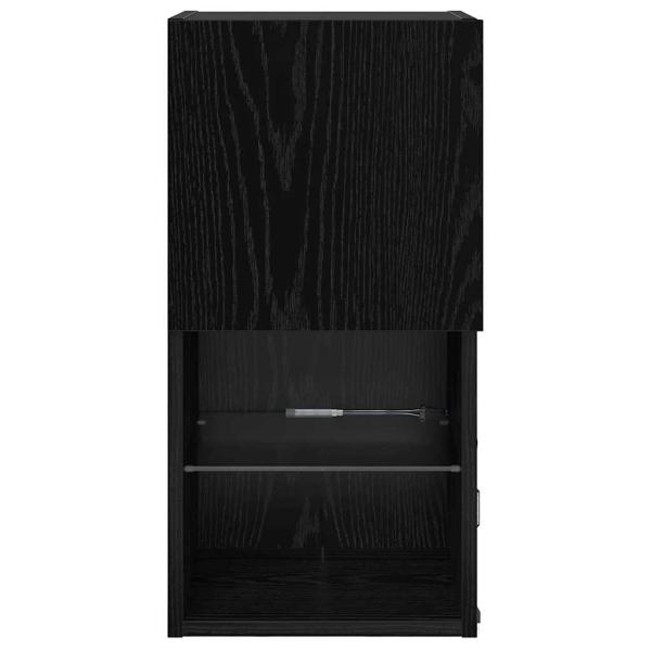 Wandmontierter TV Schrank Wandmontiert Schwarz Eichen-Optik