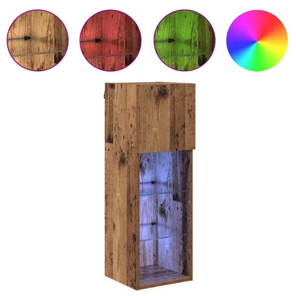 Wandmontierter TV Schrank Altholz 30,5 x 30 x 90 cm